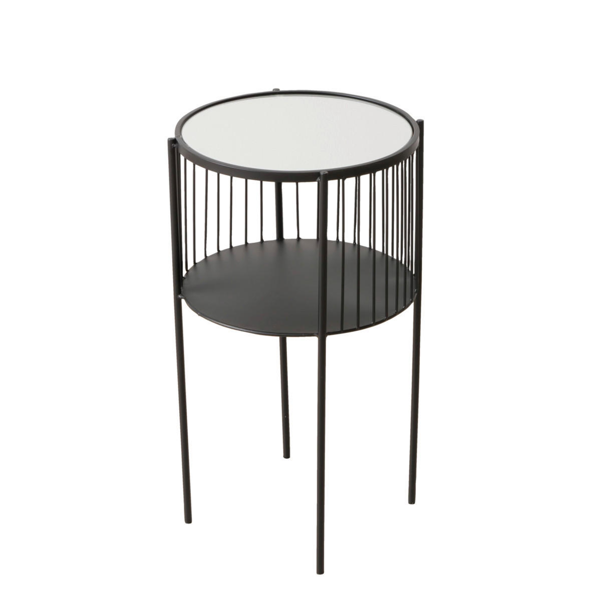 PRÍRUČNÝ STOLÍK, čierna - čierna, Basics, kov/sklo (33/33/55,5cm)