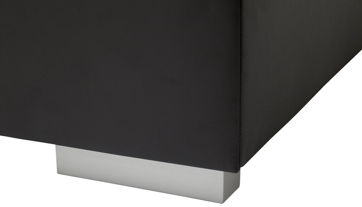 BOXSPRINGBETT 140/200 cm  in Schwarz  - Silberfarben/Schwarz, MODERN, Kunststoff/Textil (140/200cm) - Livetastic