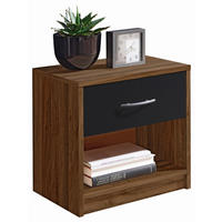 NACHTSCHRANK 39/41/28 cm  - Silberfarben/Nussbaumfarben, Basics (39/41/28cm) - P & B