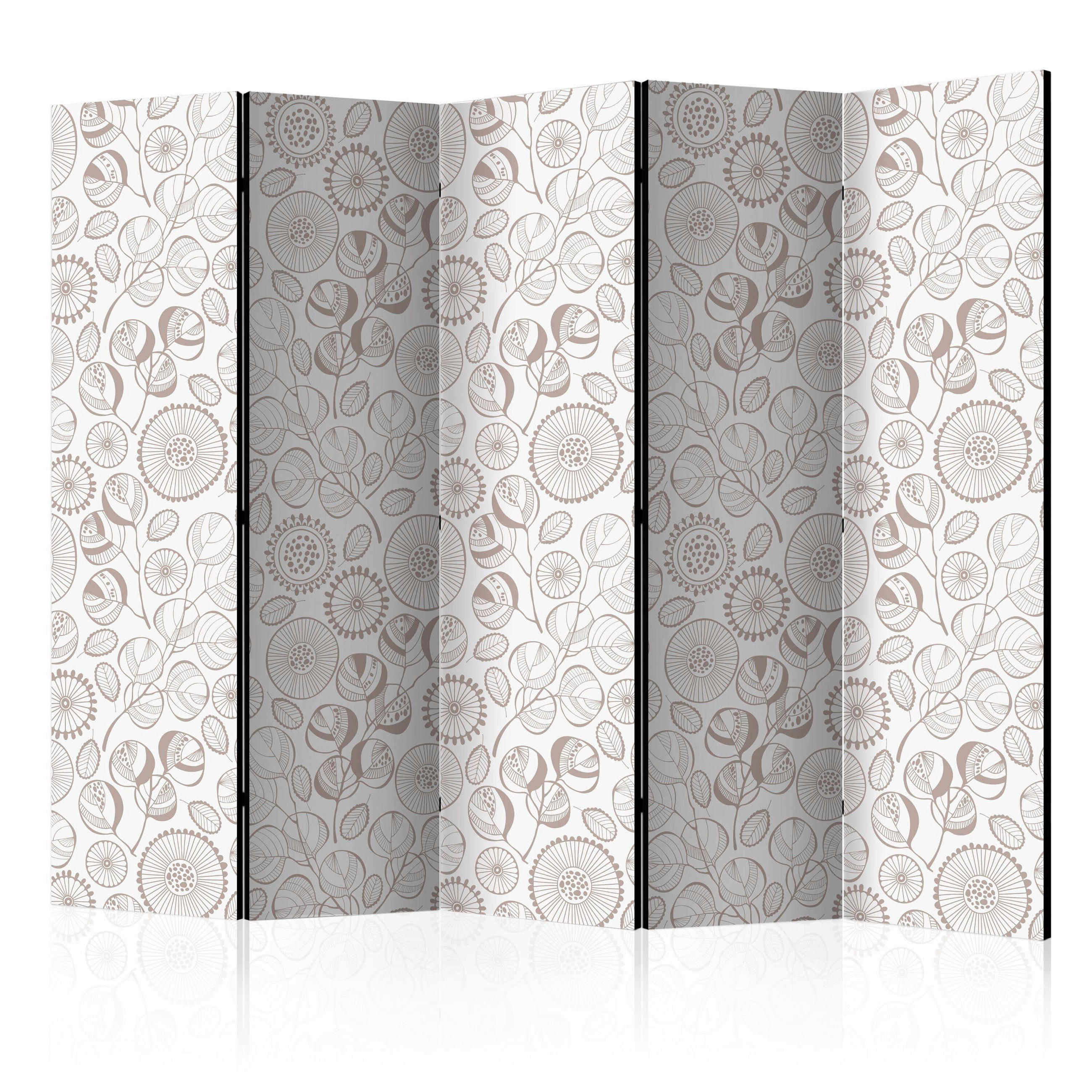 SKÄRMVÄGG  i trä, textil  beige, greige  - beige/greige, Basics, trä/textil (225/172/3cm) - artgeist