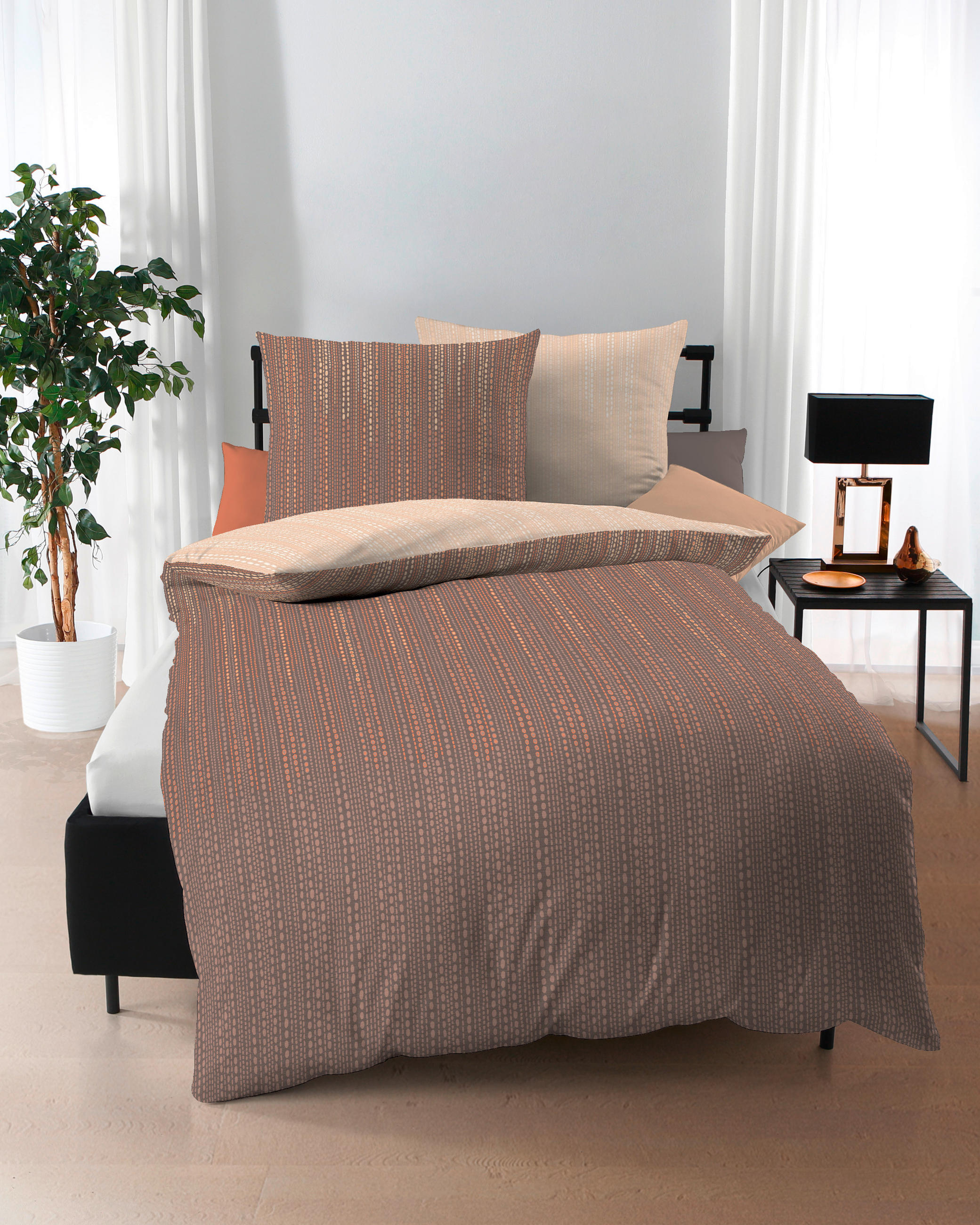 POSTELJNINA VERTIGO 140/200 cm saten naravne barve - naravne barve, Konvencionalno, tekstil (140/200cm) - Kaeppel
