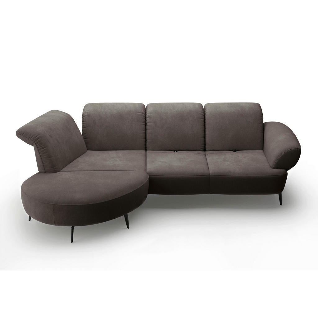 Thumbnail - Sit & More Ecksofa Dance E, Graphit, Textil, 5-Sitzer, Ottomane links, L-Form, 313x208 cm, Goldenes M, Oeko-Tex® Standar...