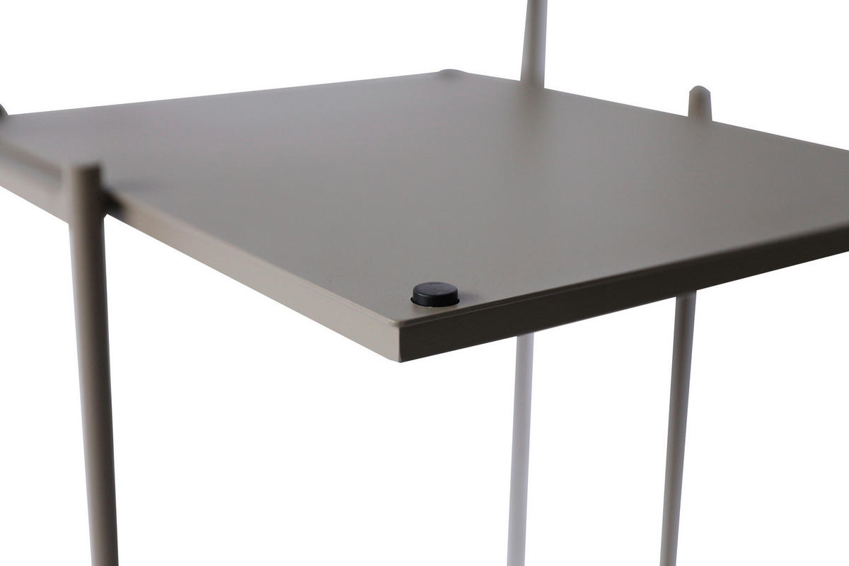BEISTELLTISCH 40/42/60 cm Taupe rechteckig  - Taupe/Anthrazit, Design, Metall (40/42/60cm) - Xora