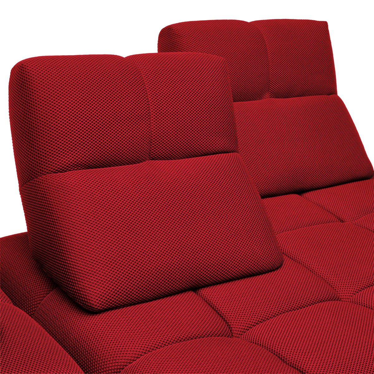 ECKSOFA in Struktur Rot  233/313 cm  - Rot/Schwarz, Design, Kunststoff/Textil (233/313cm) - Belluti