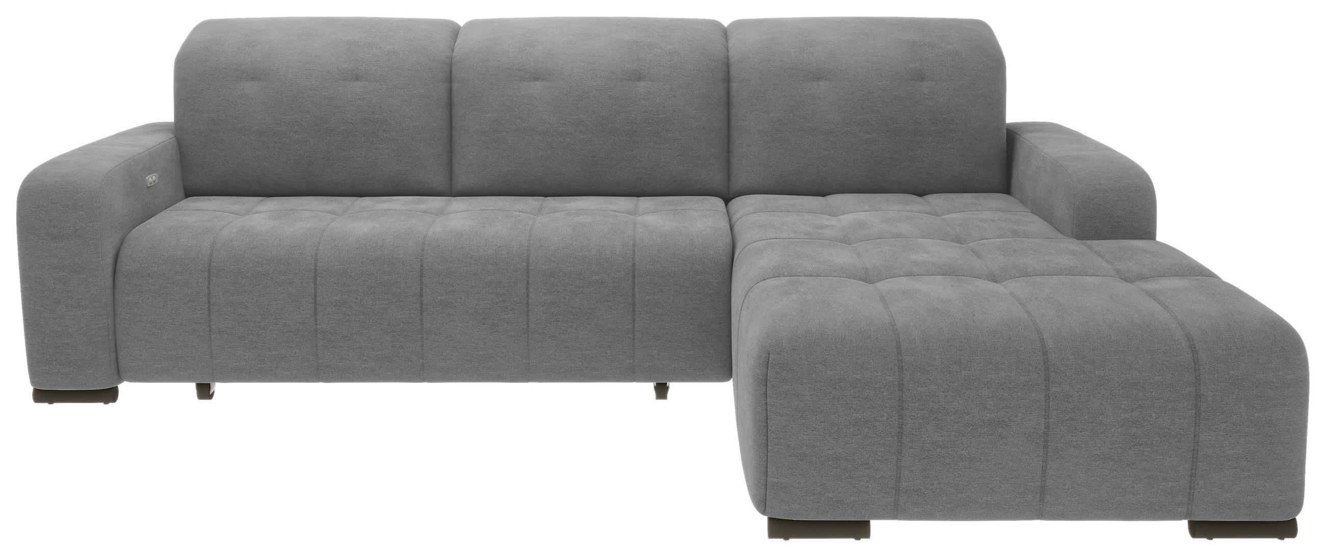 ECKSOFA in Chenille Dunkelgrau  185/292 cm  - Dunkelgrau/Schwarz, MODERN, Textil/Metall (185/292cm) - Livetastic
