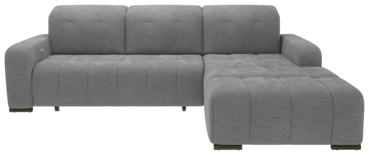 ECKSOFA in Chenille Dunkelgrau  185/292 cm  - Dunkelgrau/Schwarz, MODERN, Textil/Metall (185/292cm) - Livetastic