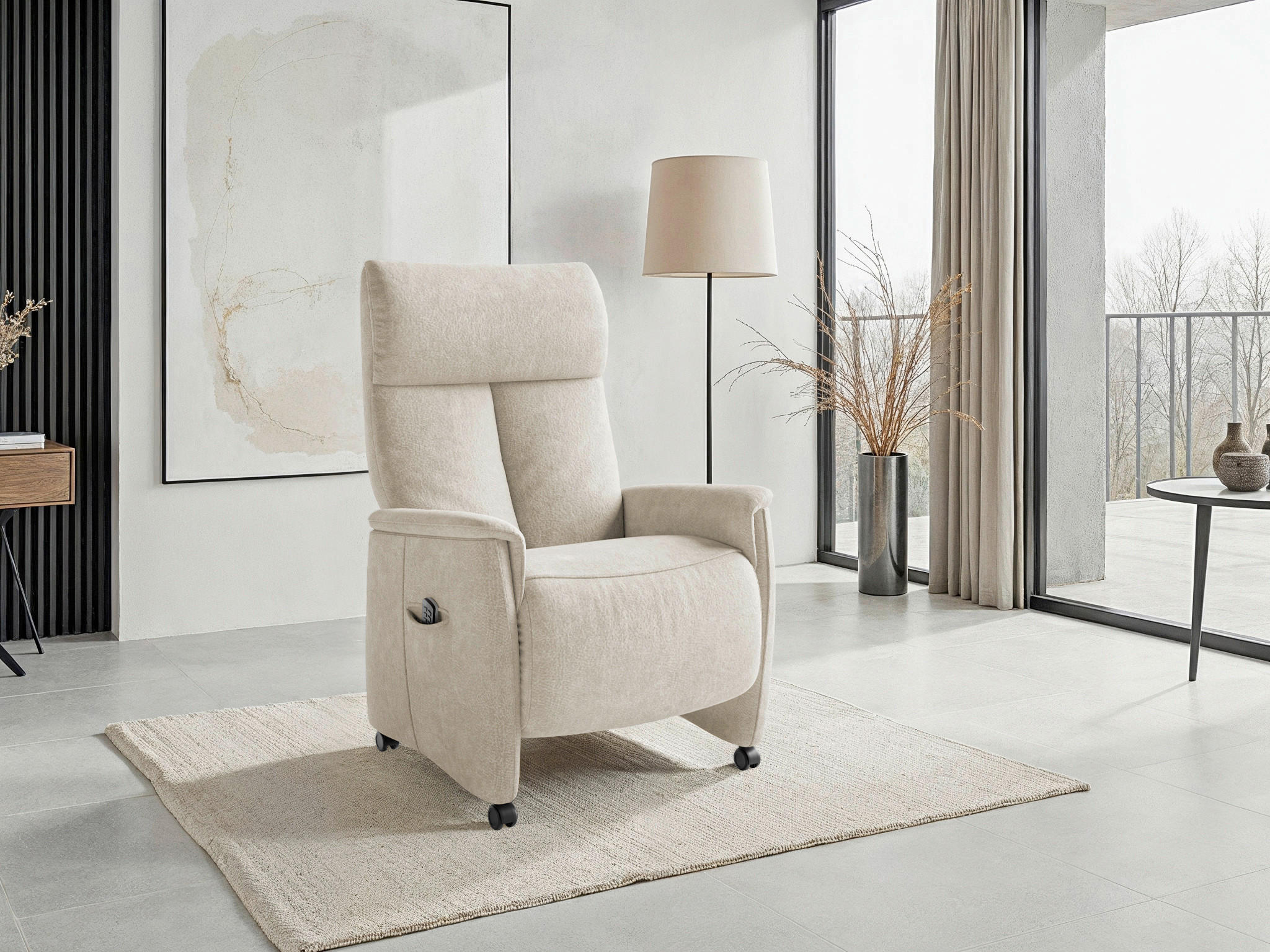 RELAXSESSEL Textil Silberfarben  - Silberfarben/Schwarz, Basics, Kunststoff/Textil (76/114/84cm) - Sit & More