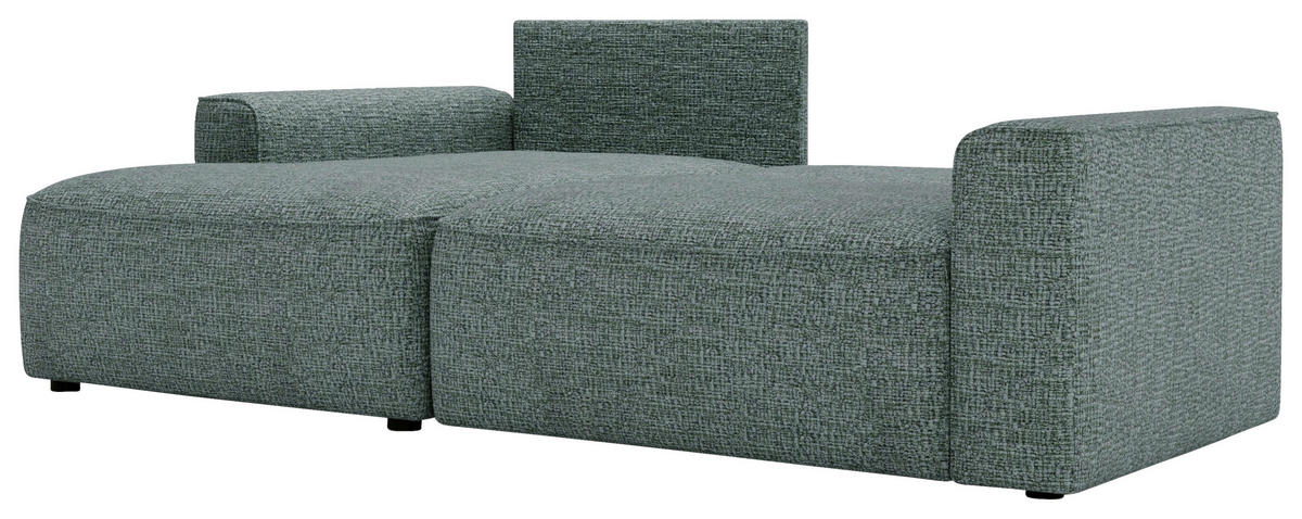 ECKSOFA in Chenille Grün  - Schwarz/Grün, Design, Kunststoff/Textil (144/233cm) - Livetastic