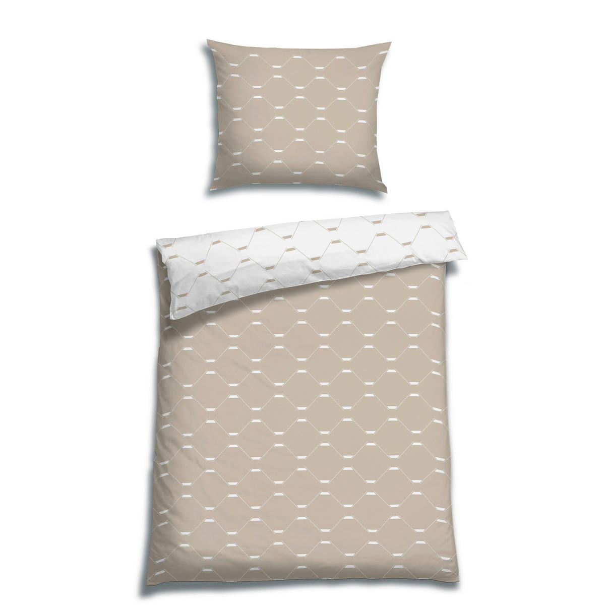 BETTWÄSCHE Renforcé 140/200 cm  - Beige/Weiß, Trend, Textil (140/200cm) - Florella