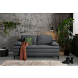 BOXSPRINGSOFA Webstoff Dunkelgrau  - Dunkelgrau/Schwarz, Design, Textil/Metall (200/100/108cm) - Novel