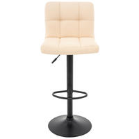 BARHOCKER in Metall, Textil Schwarz, Beige  - Beige/Schwarz, Basics, Textil/Metall (45/92/48cm) - Livetastic