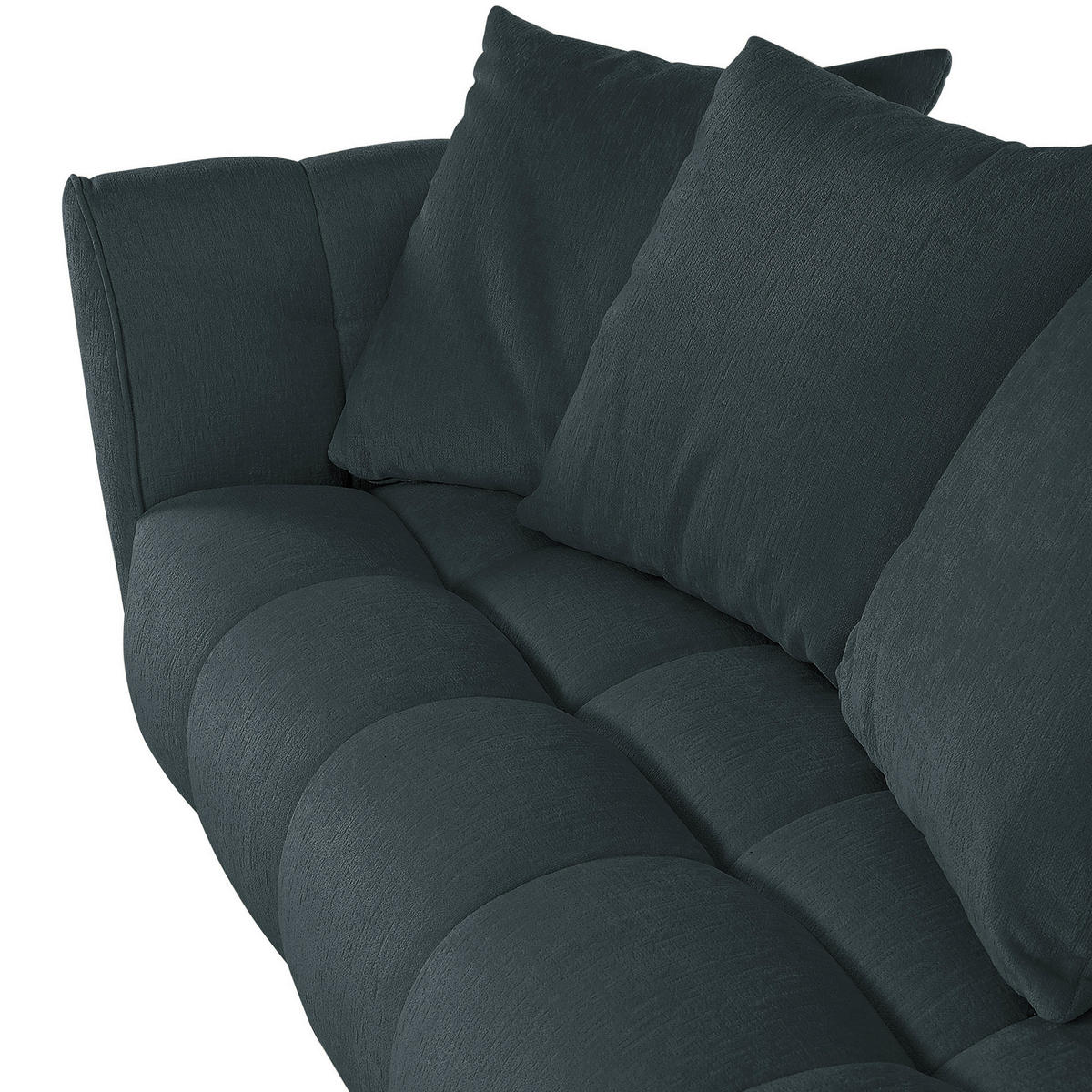 3-SITZER-SOFA Chenille Dunkelgrau  - Dunkelgrau/Buchefarben, KONVENTIONELL, Holz/Textil (212/72/95cm) - Milino