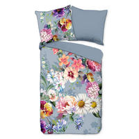 WENDEBETTWÄSCHE Novara Satin 135/200 cm  - Hellblau, Natur, Textil (135/200cm)