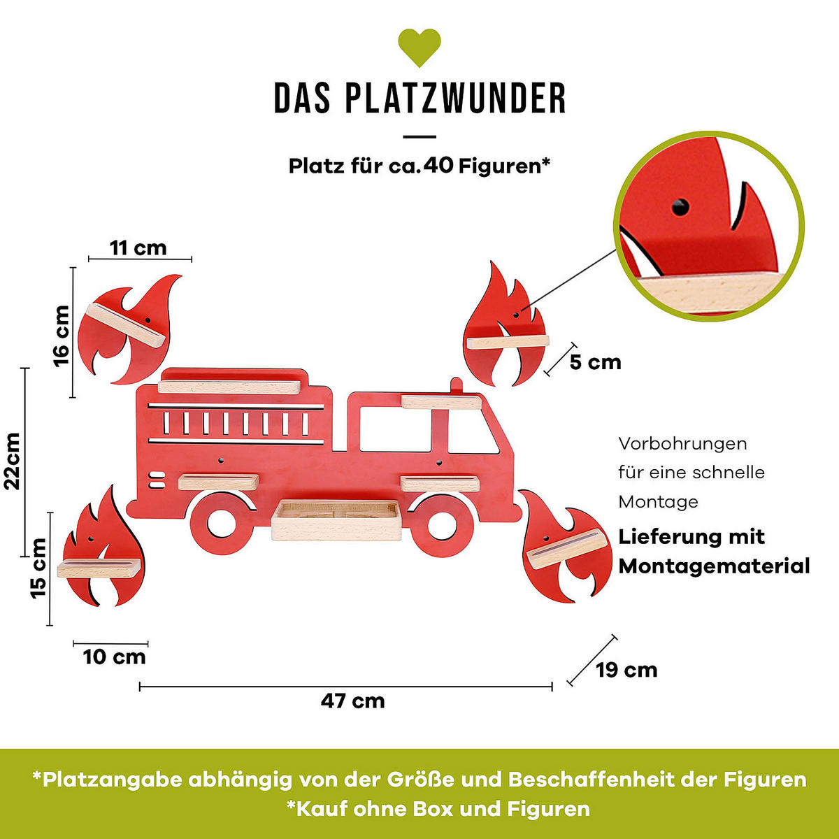 KINDERREGAL Rot  - Rot, MODERN, Holzwerkstoff (44/40/19cm) - MID.YOU