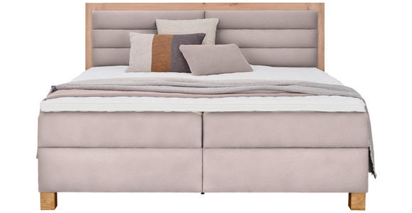 BOXBETT 180/200 cm  in Beige, Eiche Artisan  - Beige/Eiche Artisan, KONVENTIONELL, Holz/Textil (180/200cm) - Carryhome