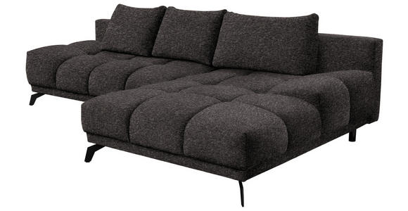 ECKSOFA Anthrazit Chenille  - Anthrazit/Schwarz, MODERN, Textil/Metall (290/182cm) - Hom`in