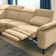 ECKSOFA in Echtleder Beige  - Beige/Schwarz, Design, Leder/Metall (239/289cm) - Cantus