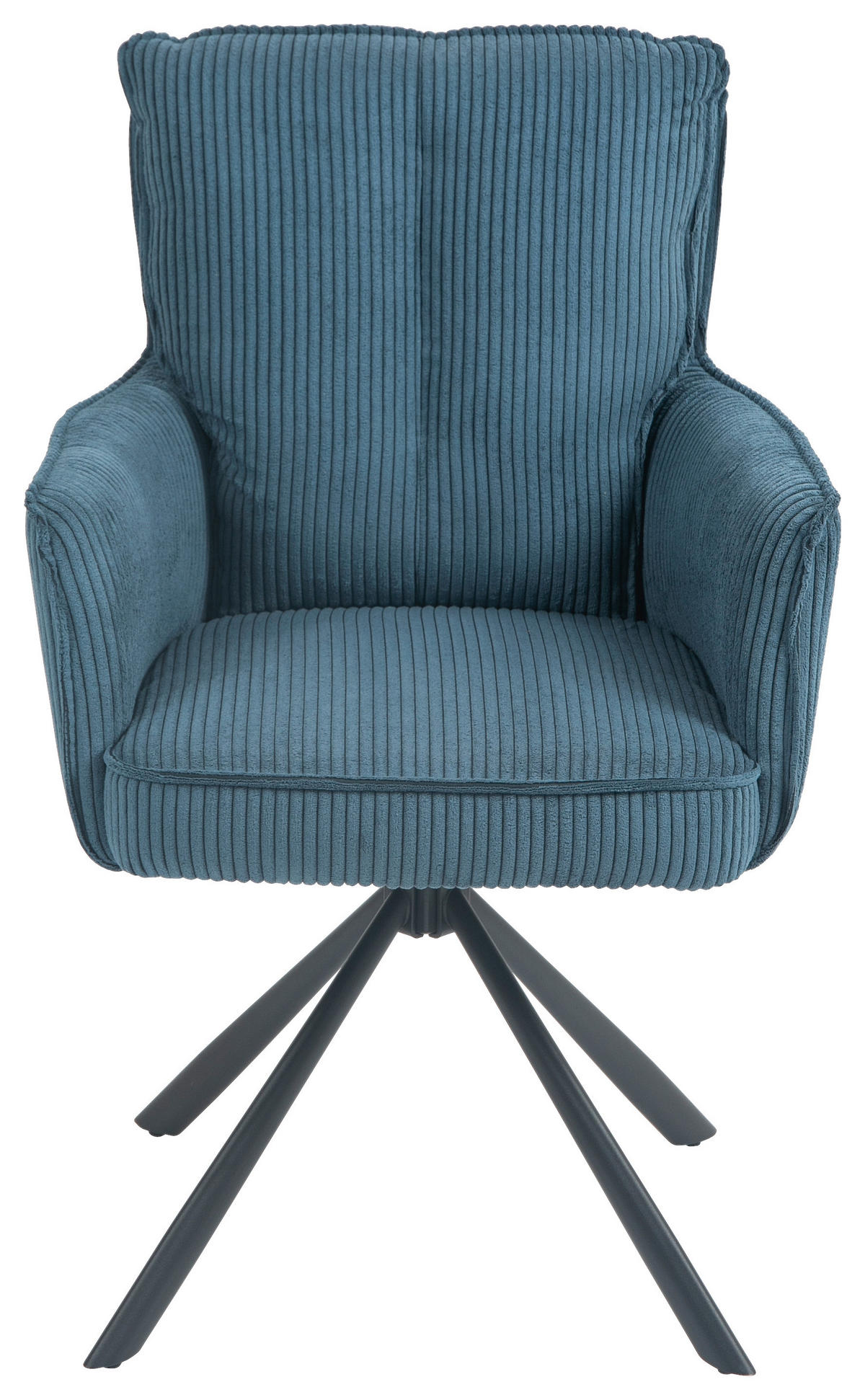 ARMLEHNSTUHL  in Eisen Cord  - Blau/Schwarz, Design, Textil/Metall (62/95/67cm) - Novel
