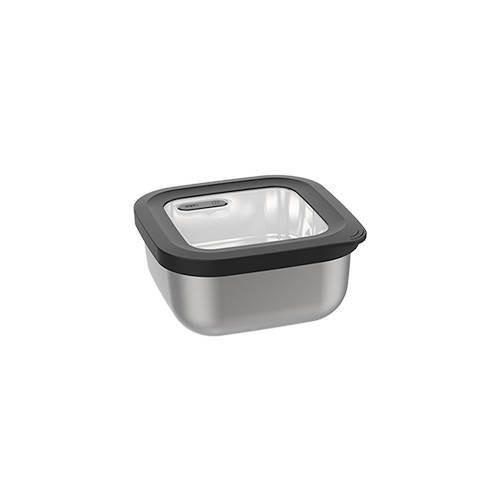 FRISSENTARTÓ DOBOZ 0,4 l  - fekete/nemesacél, Basics, műanyag/fém (11,9/11,9/5,9cm) - Gefu