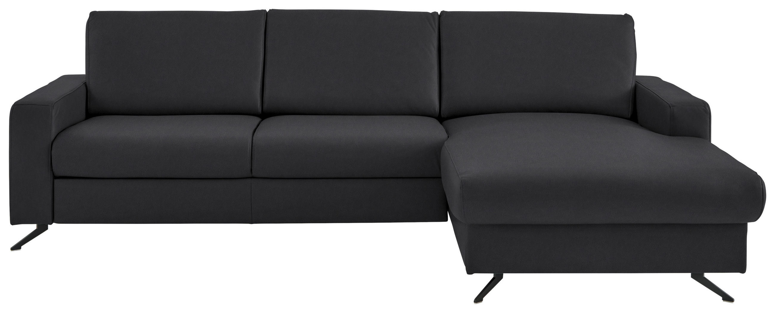 ECKSOFA in Echtleder Anthrazit  267/165 cm  - Anthrazit/Schwarz, Design, Leder/Metall (267/165cm) - Beldomo Premium