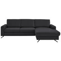ECKSOFA in Echtleder Anthrazit  267/165 cm  - Anthrazit/Schwarz, Design, Leder/Metall (267/165cm) - Beldomo Premium