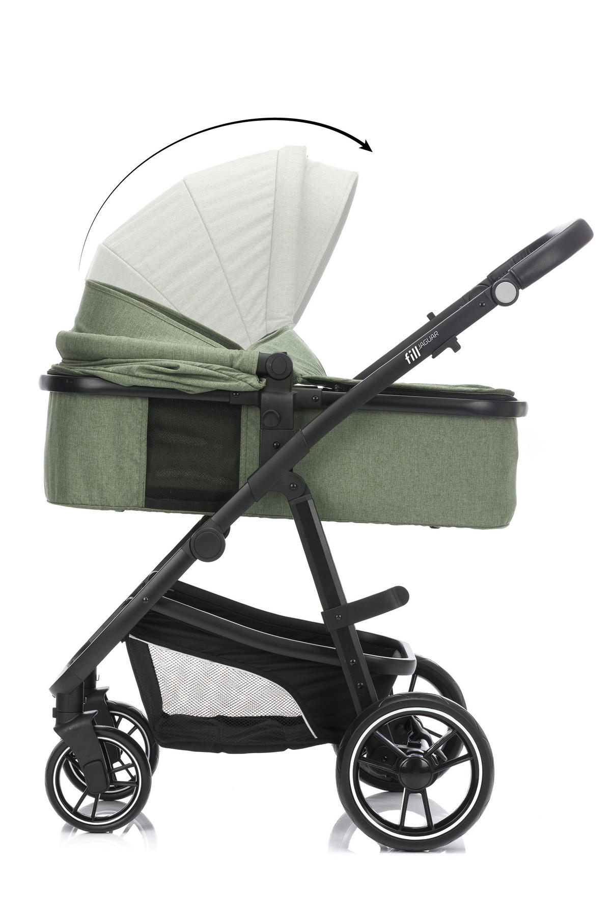 DEČJA KOLICA - SET  JAGUAR  - zelena/crna, Osnovno, tekstil/metal (50/45/85cm) - JAGUAR