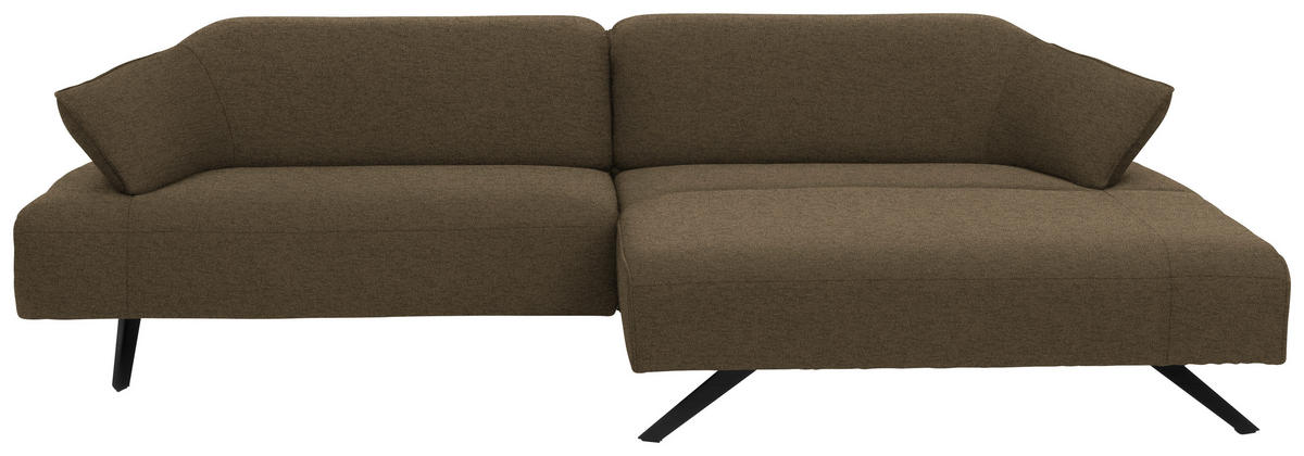 ECKSOFA in Struktur Hellbraun  276/165 cm  - Hellbraun/Anthrazit, Design, Textil/Metall (276/165cm) - Himolla