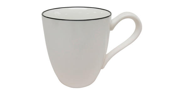 KAFFEEBECHER Oslo 350 ml - Schwarz/Weiß, Design, Keramik (8,9/10cm) - Novel