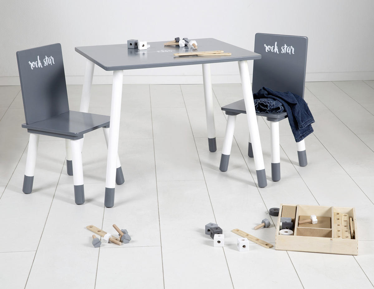 KINDERSITZGRUPPE ROCK STAR BABY  - Dunkelgrau/Weiß, Basics, Holz/Holzwerkstoff - Roba