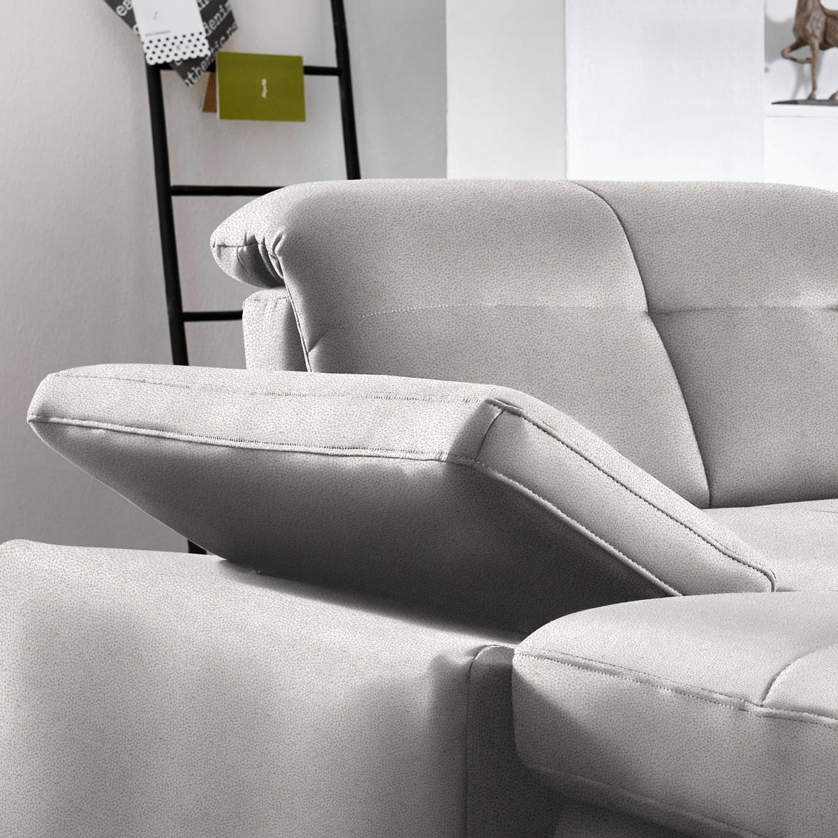 WOHNLANDSCHAFT Mikrofaser Silberfarben  - Chromfarben/Silberfarben, Design, Textil (195/371/260cm) - Beldomo Style