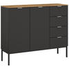SIDEBOARD 120/100/42 cm Graphitfarben, Eiche Artisan  - Alufarben/Graphitfarben, Trend, Holzwerkstoff/Metall (120/100/42cm) - Stylife