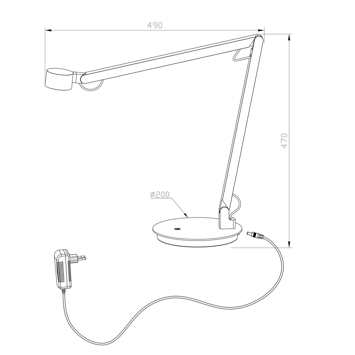 LED-SCHREIBTISCHLEUCHTE OGDEN 49/49/90 cm   - Schwarz, Design, Metall (49/49/90cm) - Lucide