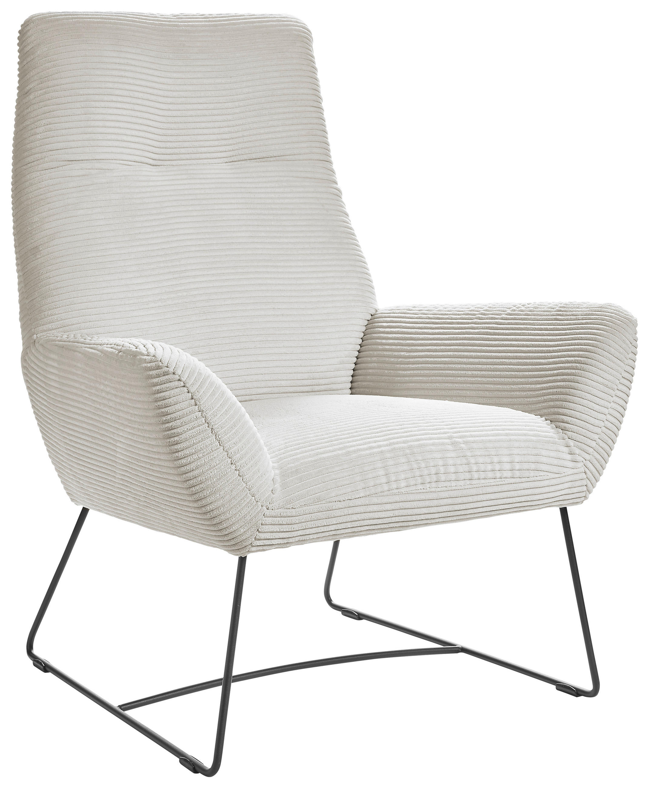 SESSEL Cord Weiß    - Schwarz/Weiß, Design, Textil/Metall (82/102/81cm) - Hom`in