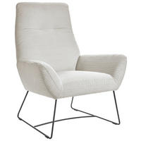 SESSEL in Cord Weiss  - Weiss/Schwarz, Design, Textil/Metall (82/102/81cm) - Hom`in