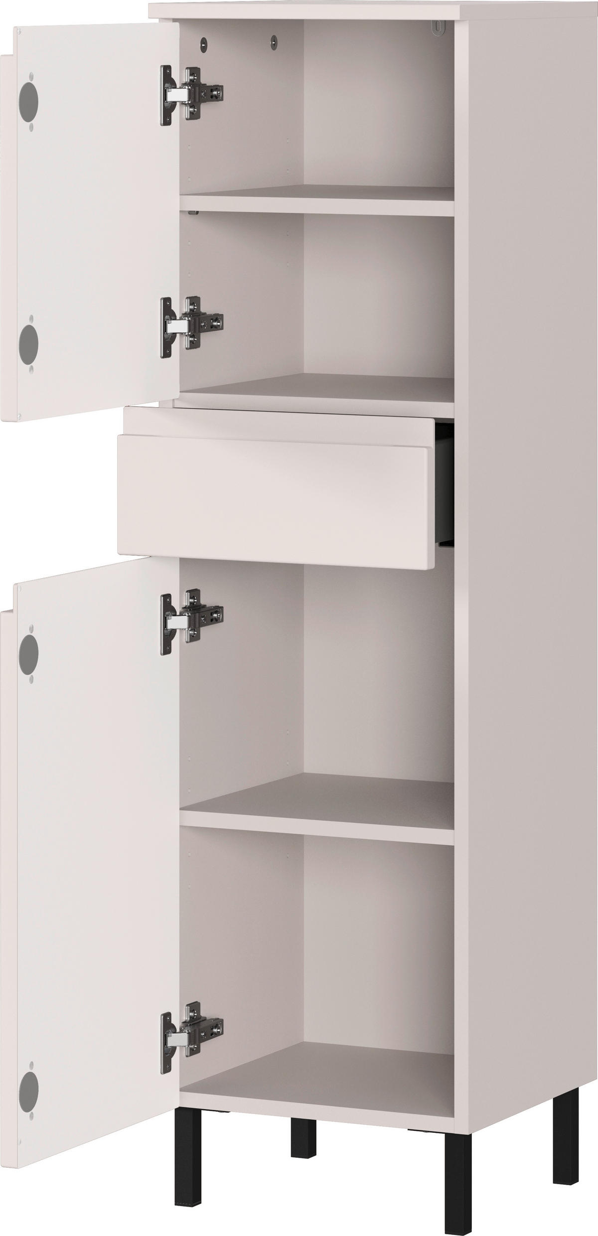 MIDISCHRANK 34/120/34 cm  - Kaschmir/Schwarz, MODERN, Holzwerkstoff/Metall (34/120/34cm) - Germania