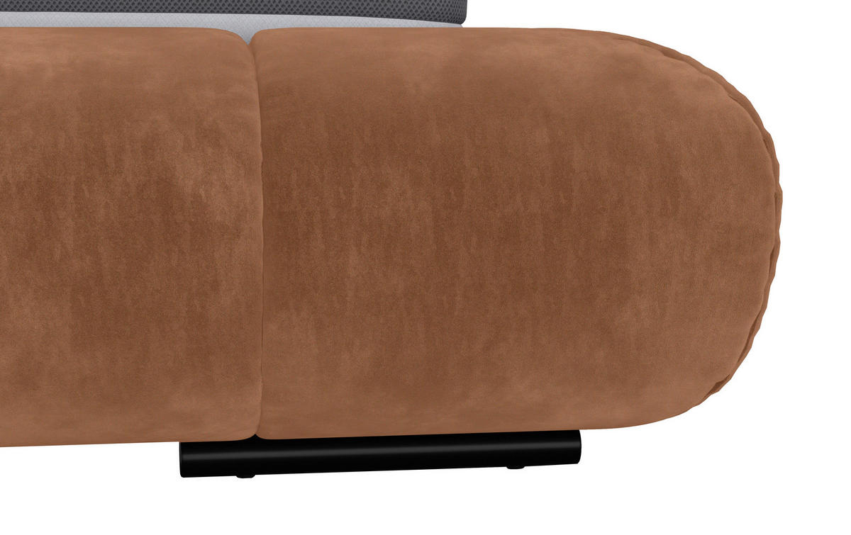 POLSTERBETT 200/200 cm,  in Terracotta,  - Terracotta/Schwarz, Design, Textil/Metall (200/200cm) - Belluti