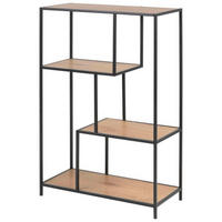 REGAL Schwarz, Eichefarben  - Eichefarben/Schwarz, MODERN, Holzwerkstoff/Metall (77/114/34cm) - Xora