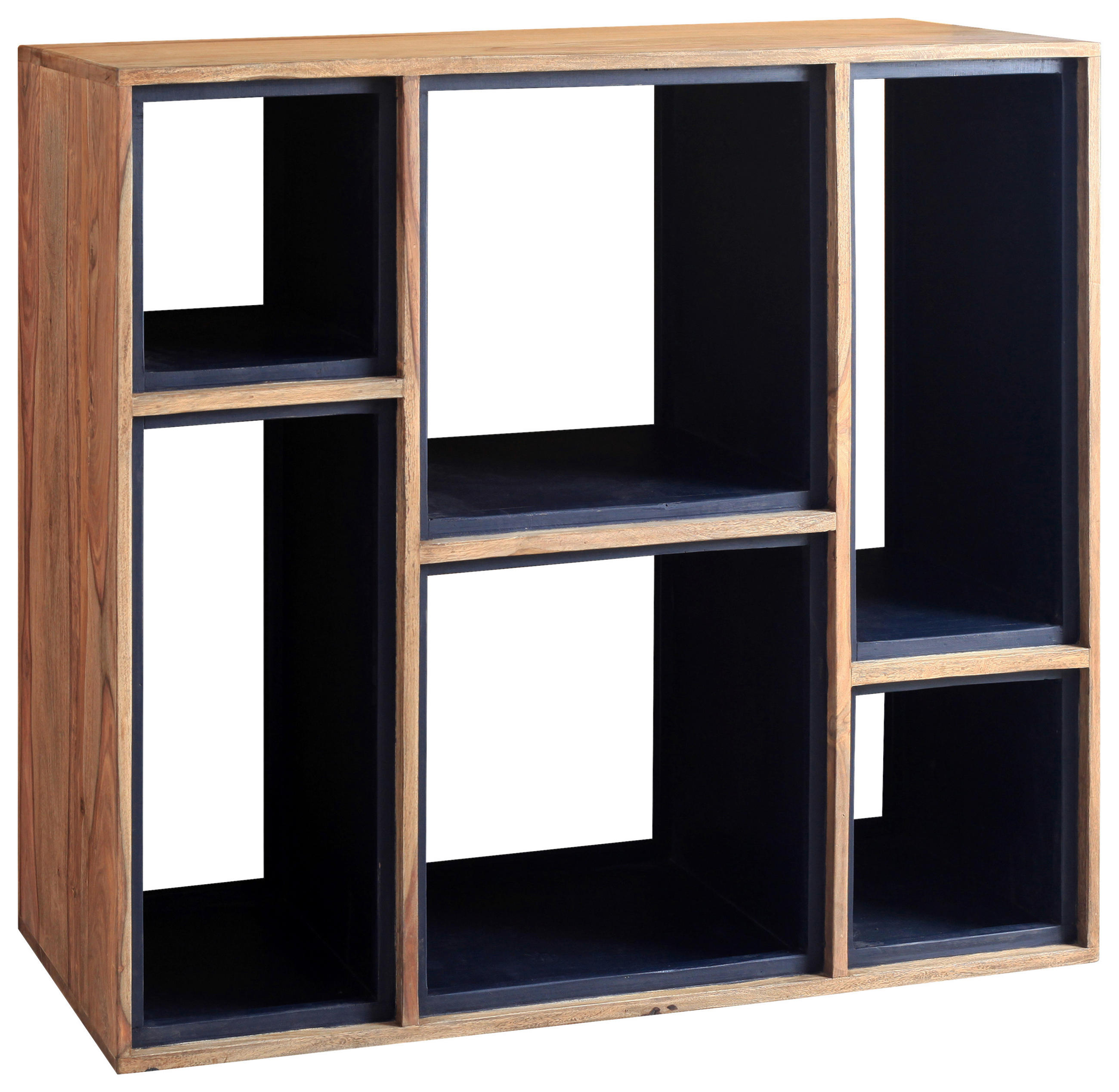 REGÁL, antracitová, farba indického palisandra, indický palisander, 90/107/35 cm - prírodná farba/antracitová, Lifestyle, drevo (90/107/35cm) - Landscape