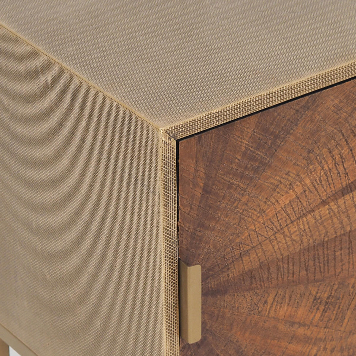 ÉJJELISZEKRÉNY aranyszínű, sárgarézszínű  - natúr színű/sárgarézszínű, Modern, faalapú anyag/fa (40/50/35cm) - MID.YOU