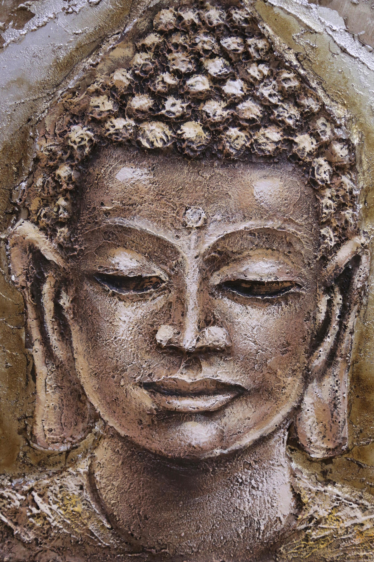 ÖLGEMÄLDE Buddha  - Multicolor, LIFESTYLE, Holz/Textil (100/65cm) - Monee