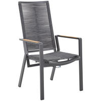 GARTENSESSEL Teakholz Aluminium Anthrazit  - Anthrazit, Design, Holz/Textil (55/110/62cm) - Amatio