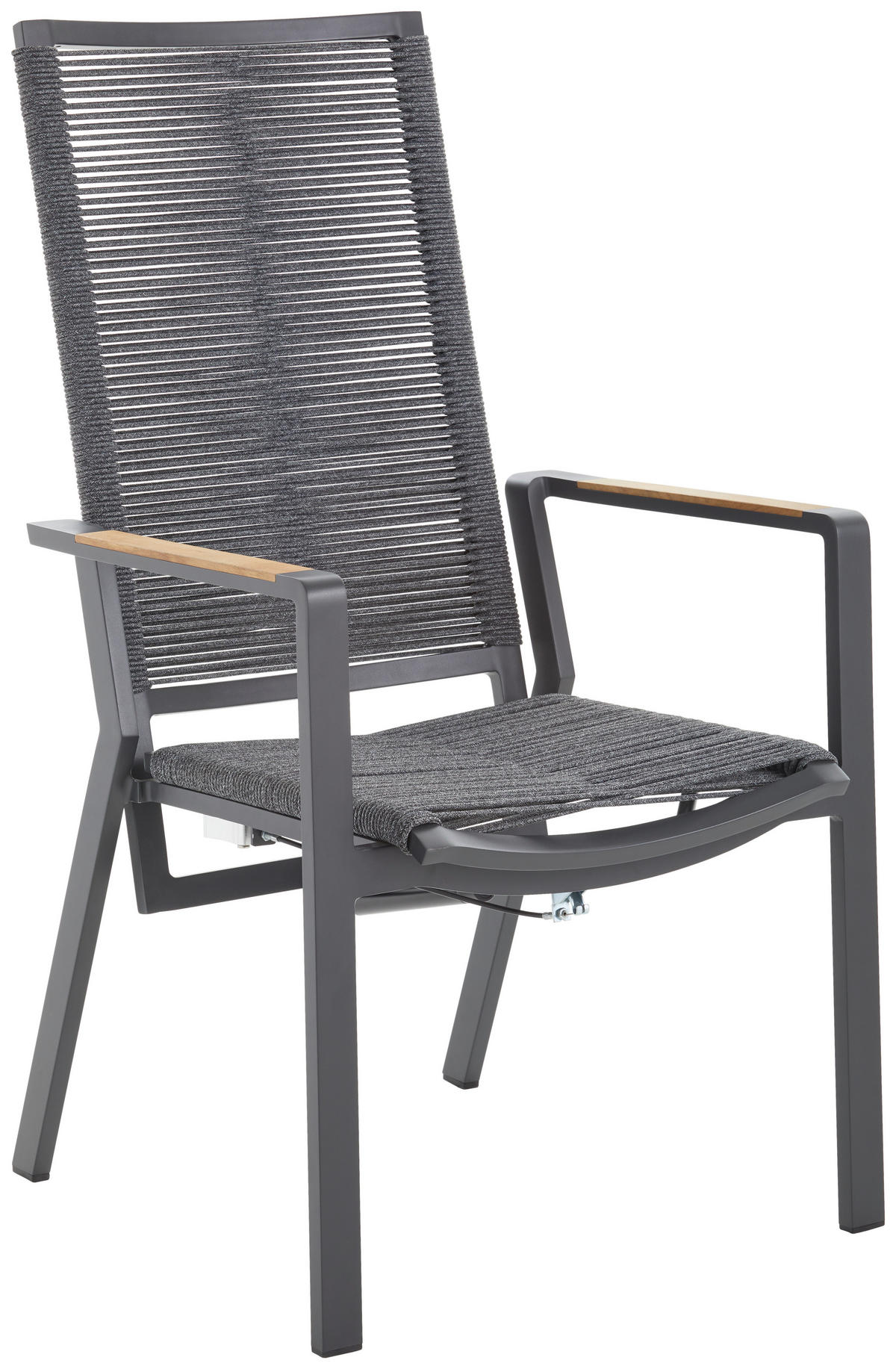 GARTENSESSEL Teakholz Aluminium Anthrazit  - Anthrazit, Design, Holz/Textil (55/110/62cm) - Amatio