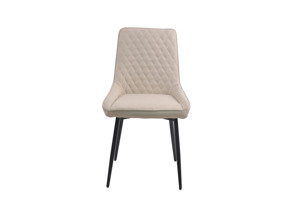 STUHL-SET 2 Stück  in  - Beige/Schwarz, Design, Textil/Metall (52/86/56cm) - Livetastic