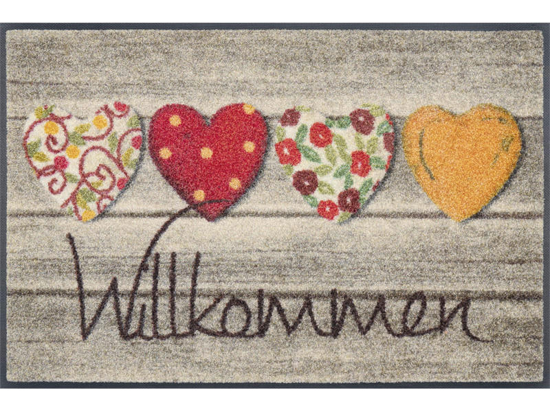 wash+dry FUßMATTE Willkommensgruss Mehrfarbig 50x75 cm