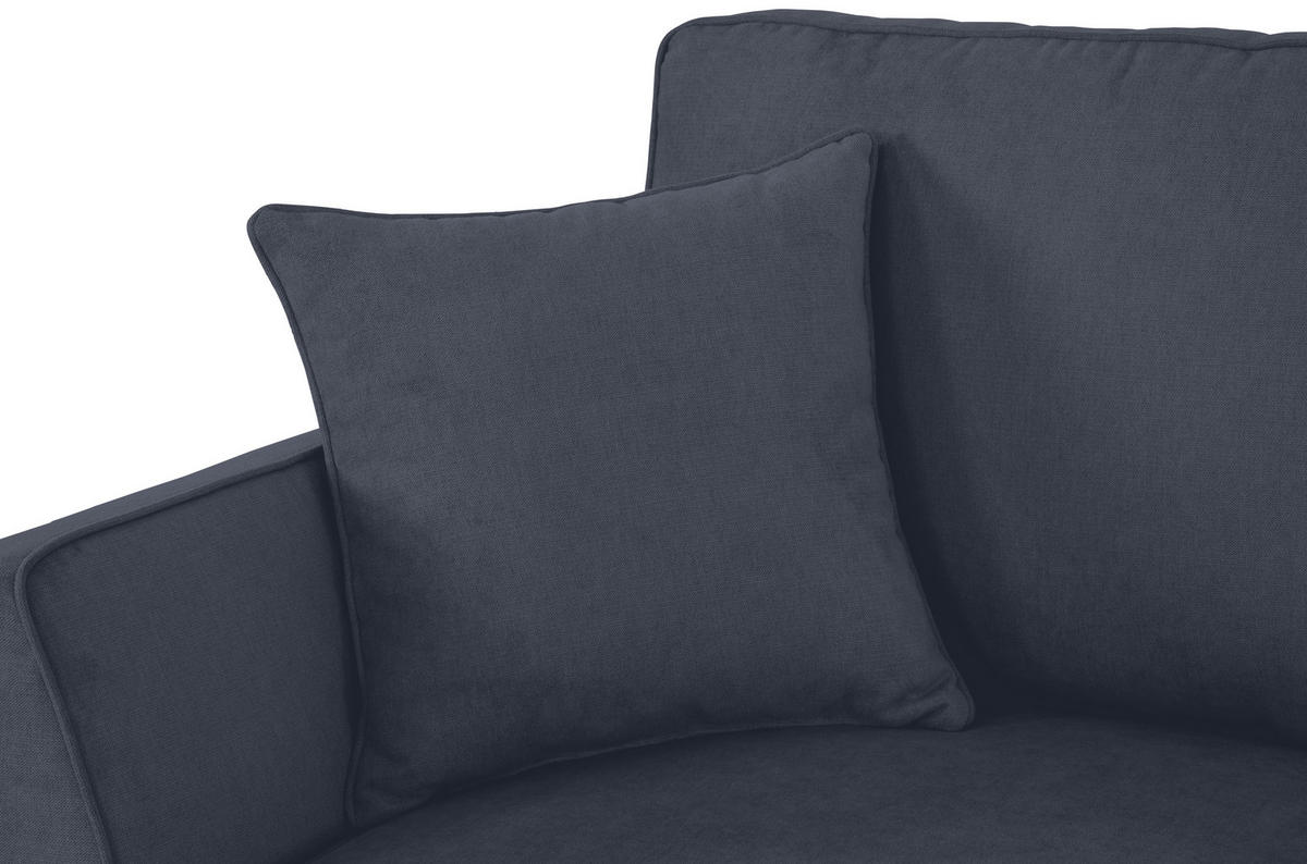 ECKSOFA in Velours Dunkelgrau  - Dunkelgrau/Schwarz, Konventionell, Holz/Textil (244/159cm) - Carryhome