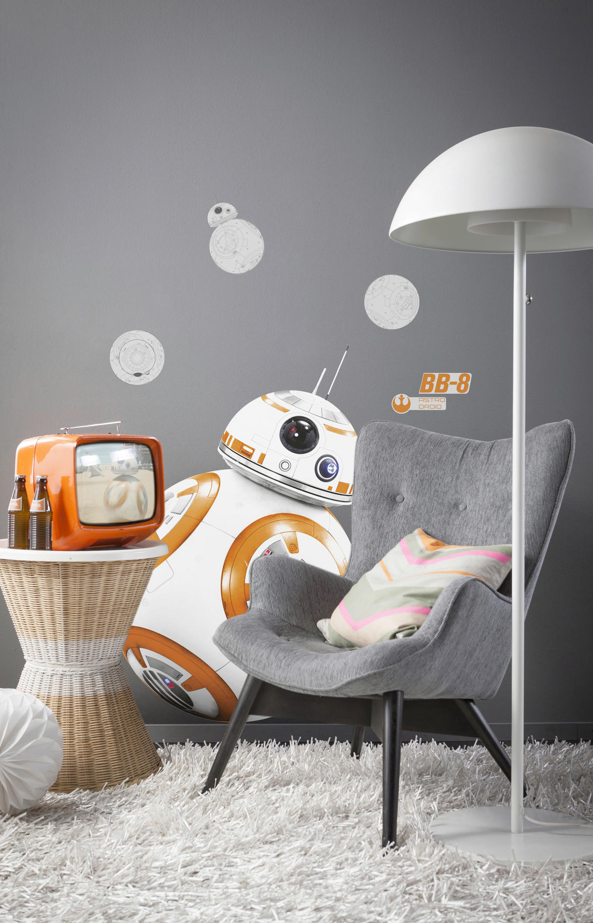 DEKOSTICKER 100/70 cm     - Orange/Weiß, LIFESTYLE, Kunststoff (100/70cm)