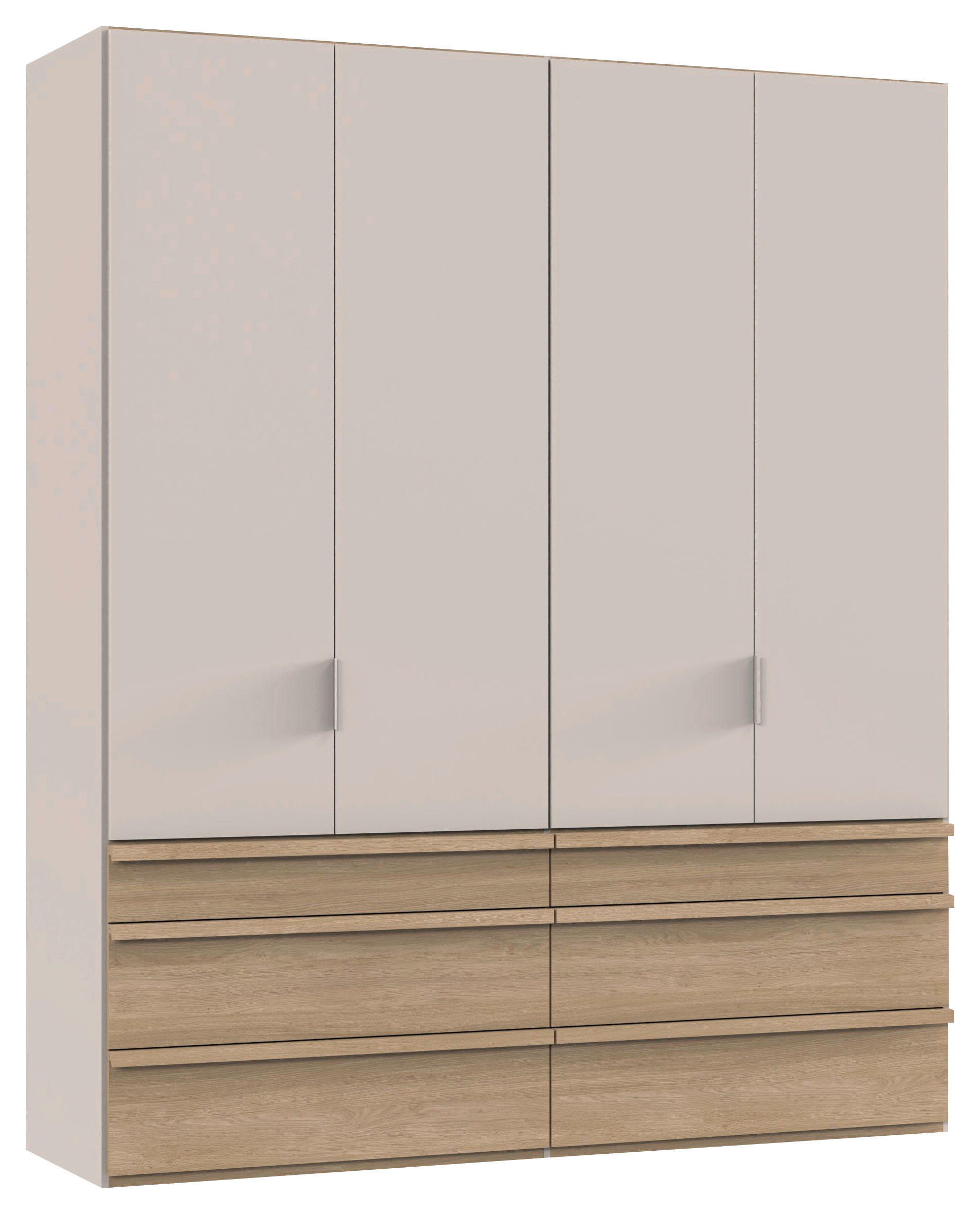 KLEIDERSCHRANK Eichefarben, Kaschmir  - Kaschmir/Eichefarben, Design, Holzwerkstoff (200/236/58cm) - Ti'me
