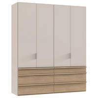 KLEIDERSCHRANK Eichefarben, Kaschmir  - Kaschmir/Eichefarben, Design, Holzwerkstoff (200/236/58cm) - Ti'me