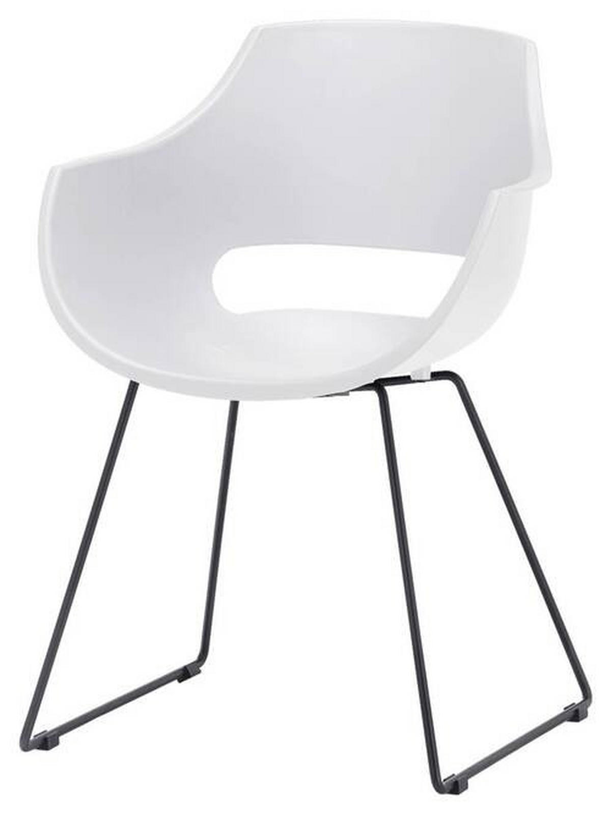 ARMLEHNSTUHL  in Stahl  - Schwarz/Weiß, Design, Kunststoff/Metall (57/80/58cm) - Livetastic