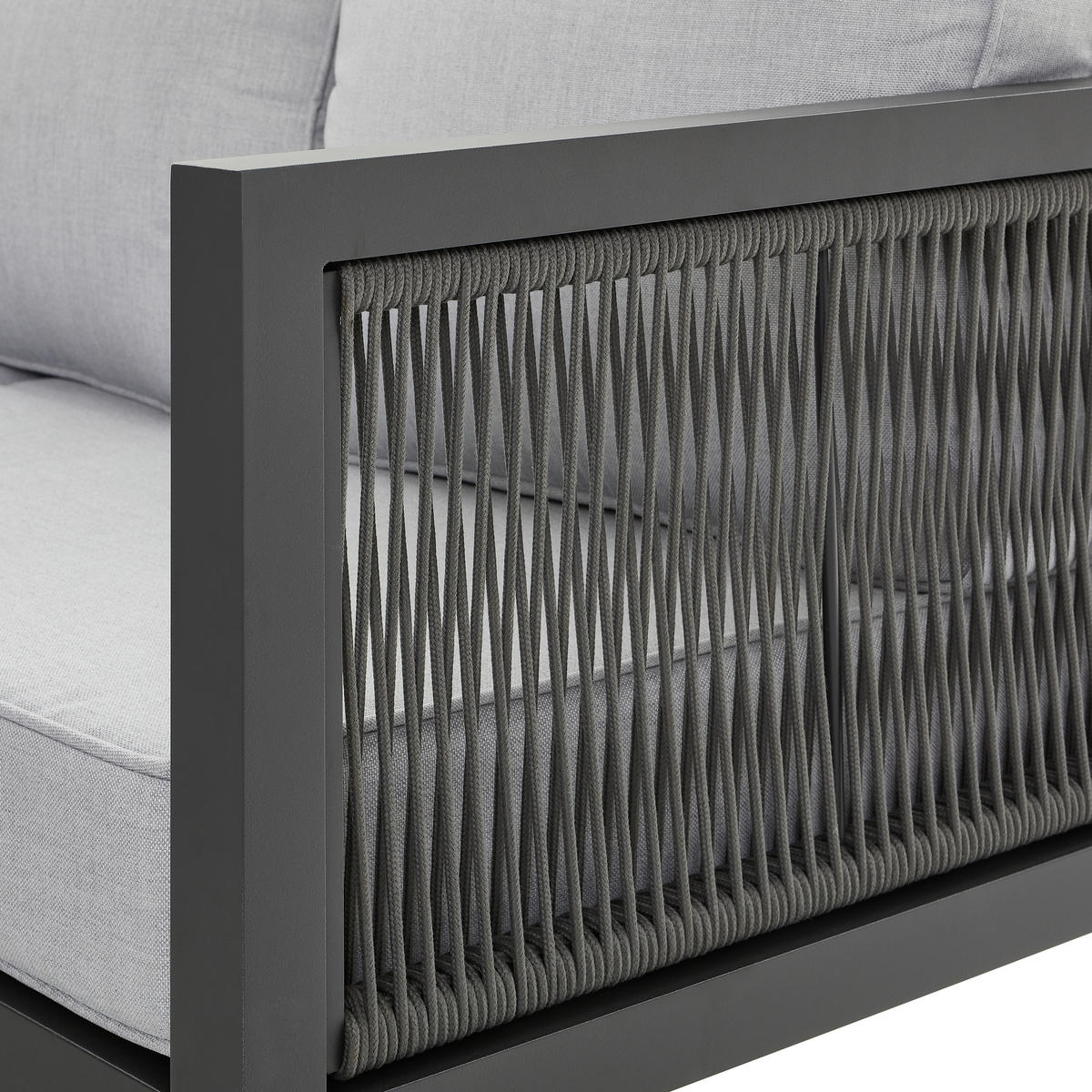 SET DINING LOUNGE 16 piese  195/244 cm   - gri deschis/gri închis, Konventionell, plastic/metal (195/244cm) - Ambia Garden
